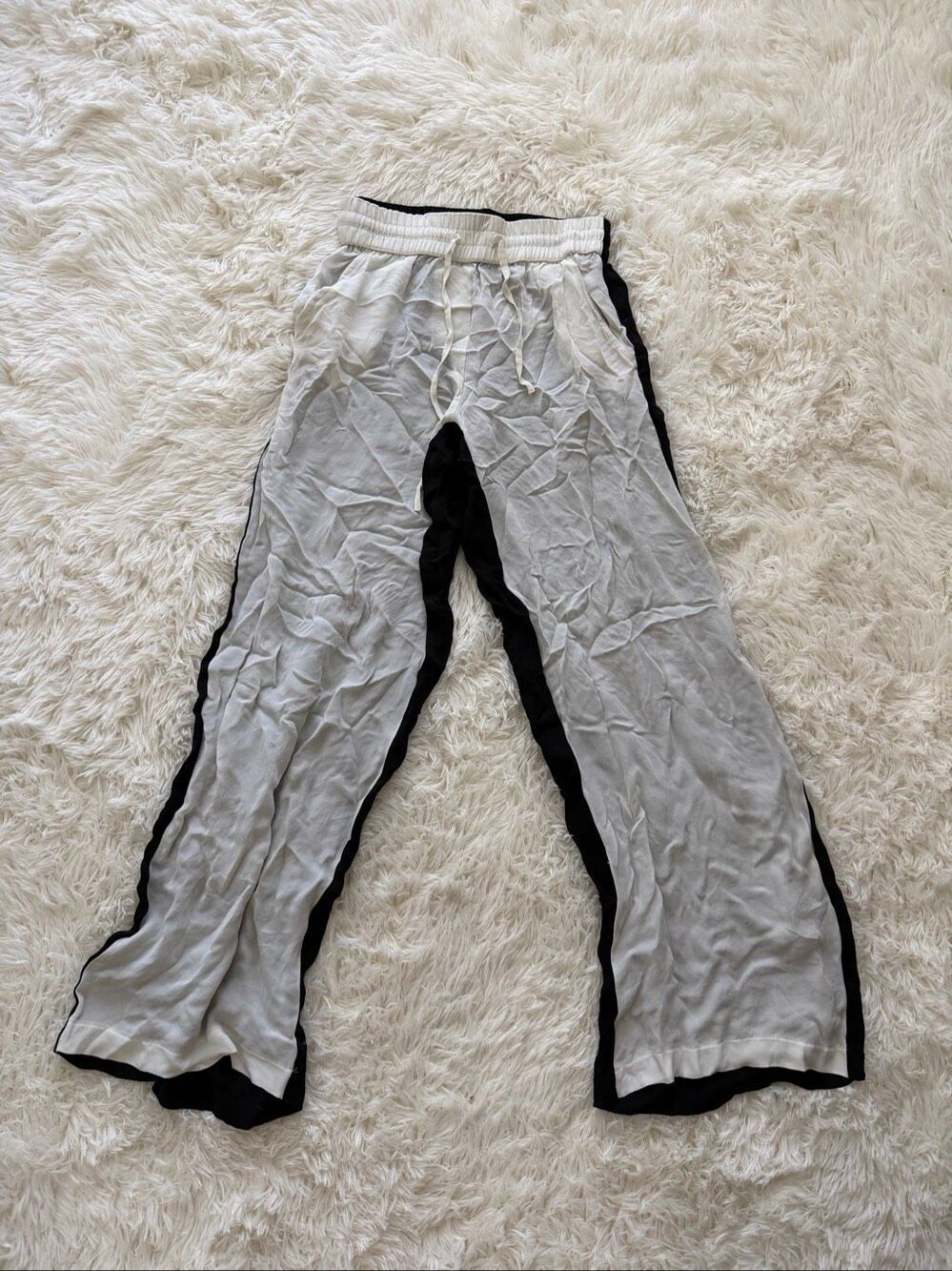 Charlie by matthew zink sheer vacation pants white front black back size XS